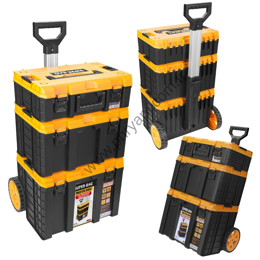 S-M-L MASTER CASE ORGAN�ZERL� 3'L� SET TEKERLEKL� TAKIM �ANTASI