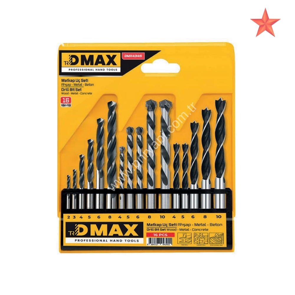 DMAX AH�AP BETON METAL MATKAP U� SET� 16 PAR�A